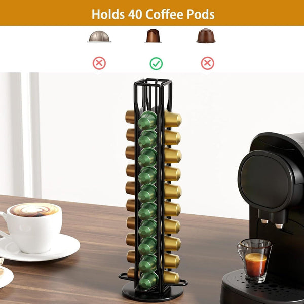 Carla Home Coffee Pods Holder Storage Compatible With 40 Nespresso Coffee Tea & Espresso Parts