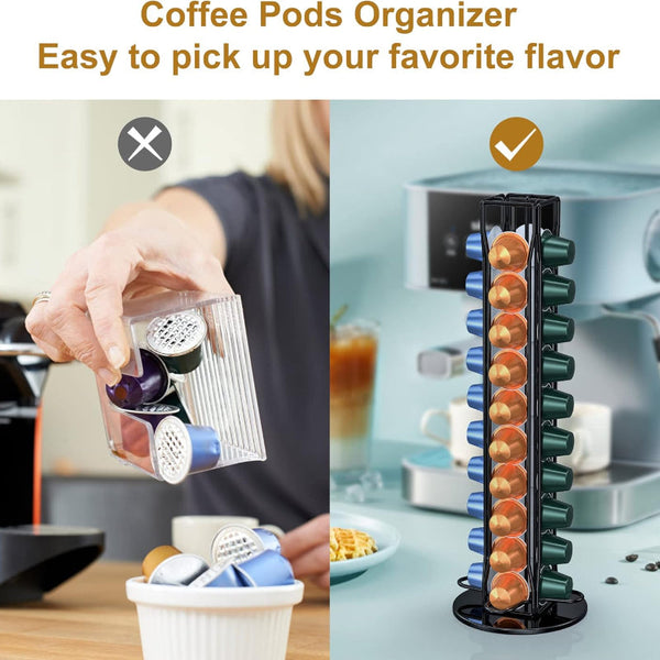 Carla Home Coffee Pods Holder Storage Compatible With 40 Nespresso Coffee Tea & Espresso Parts