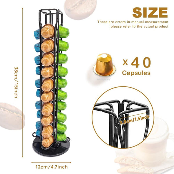 Carla Home Coffee Pods Holder Storage Compatible With 40 Nespresso Coffee Tea & Espresso Parts