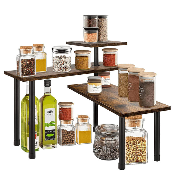 Carla Home 3 Tier Corner Shelf Kitchen Spice Rack Organiser Storage & Organisation Spice Jars & Racks