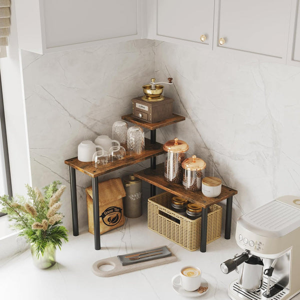 Carla Home 3 Tier Corner Shelf Kitchen Spice Rack Organiser Storage & Organisation Spice Jars & Racks