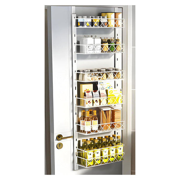 Carla Home 6 Tier Baskets Over Door Pantry Organiser For Kitchen Racks & Holders