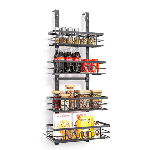 Carla Home 4 Tier Baskets Over Door Pantry Organiser For Kitchen Racks & Holders