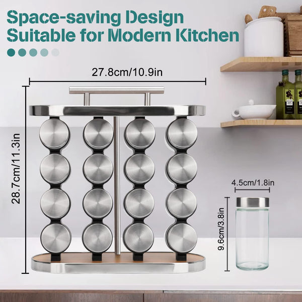Carla Home 20 Jar Spice Rack Organizer Storage For Kitchen Countertop Cabinet Spice Jars & Racks