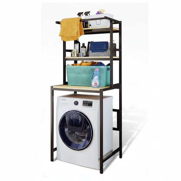 Carla Home 3 Tier Over Washing Machine Storage Rack Laundry Shelf Organizer For Bathroom Toilet (Black) Other Laundry Supplies