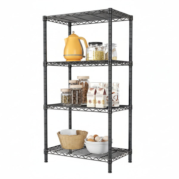 Carla Home 4 Tier Adjustable Metal Storage Shelves Wire Rack Organizer For Kitchen Pantry Bathroom Laundry Room (60Cm X 40Cm D 140Cm H) Racks