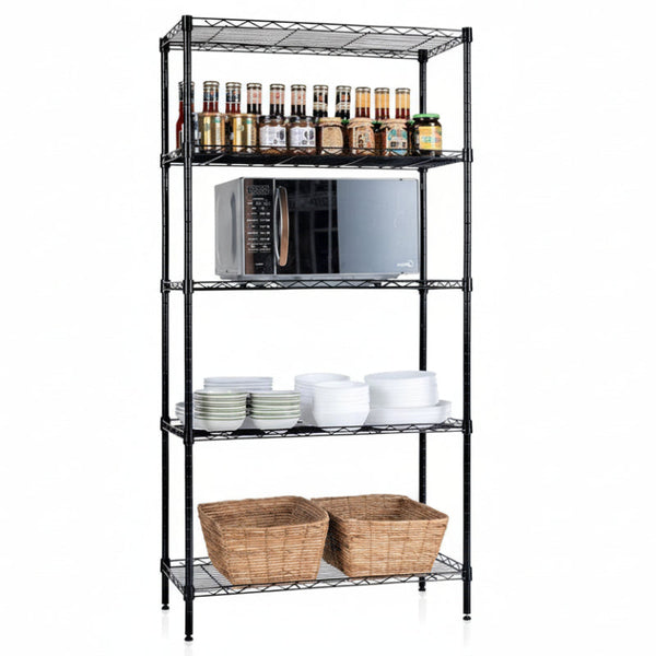 Carla Home 5 Tier Adjustable Metal Storage Shelves Wire Rack Organizer For Kitchen Pantry Bathroom Laundry Room (60Cm X 40Cm D 176Cm H) Racks