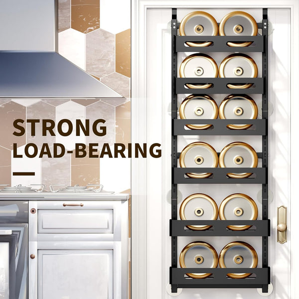 Carla Home 6 Tier Over The Door Organizer With Adjustable Metal Pantry Storage Rack And Hanging Baskets For Kitchen Bathroom Hanging Closet Storage