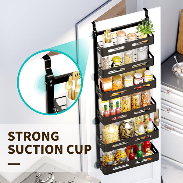 Carla Home 6 Tier Over The Door Organizer With Adjustable Metal Pantry Storage Rack And Hanging Baskets For Kitchen Bathroom Hanging Closet Storage