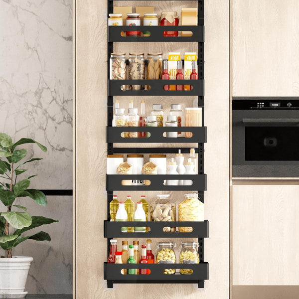 Carla Home 6 Tier Over The Door Organizer With Adjustable Metal Pantry Storage Rack And Hanging Baskets For Kitchen Bathroom Hanging Closet Storage