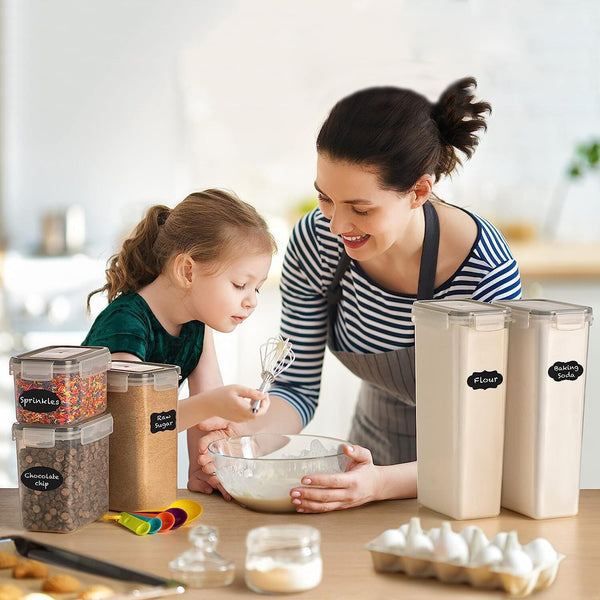 Carla Home 8 Piece Airtight Set With Lids & Labels For Kitchen Food Storage Containers