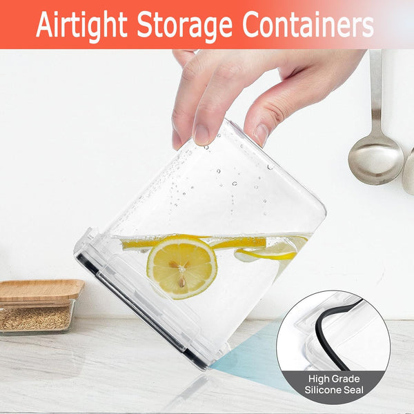 Carla Home 8 Piece Airtight Set With Lids & Labels For Kitchen Food Storage Containers
