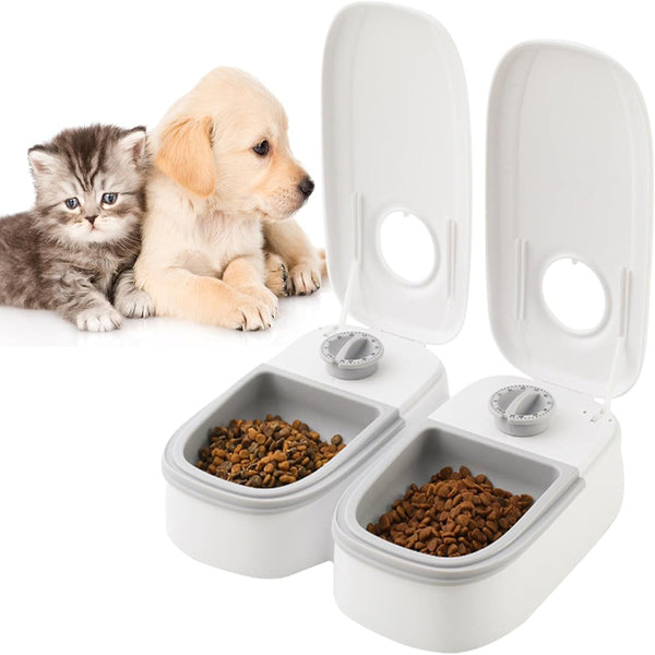 Carla Home 2 Meal Automatic Pet Feeder With Timer For Cat & Dog Wet Dry Food (Dual Bowl 700Ml) Dishes Feeders & Fountains