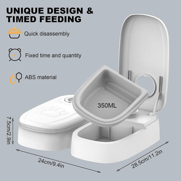 Carla Home 2 Meal Automatic Pet Feeder With Timer For Cat & Dog Wet Dry Food (Dual Bowl 700Ml) Dishes Feeders & Fountains