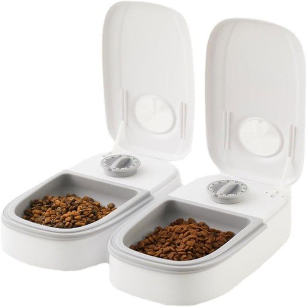Carla Home 2 Meal Automatic Pet Feeder With Timer For Cat & Dog Wet Dry Food (Dual Bowl 700Ml) Dishes Feeders & Fountains