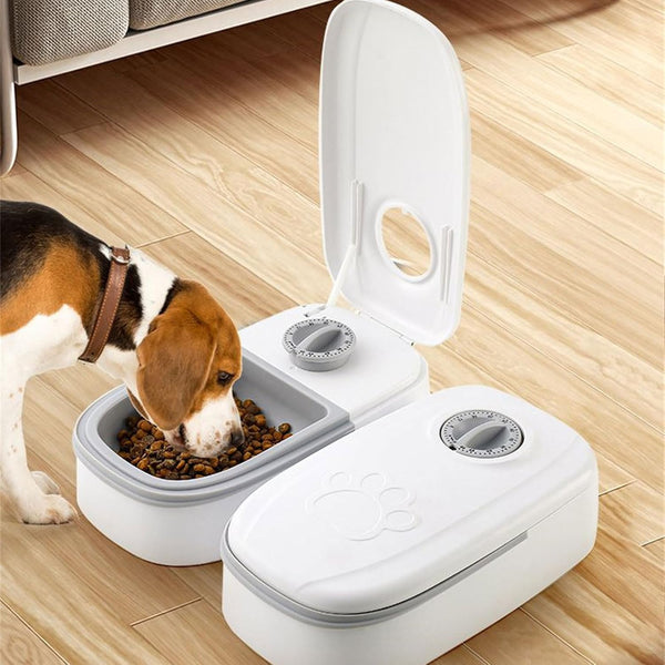 Carla Home 2 Meal Automatic Pet Feeder With Timer For Cat & Dog Wet Dry Food (Dual Bowl 700Ml) Dishes Feeders & Fountains