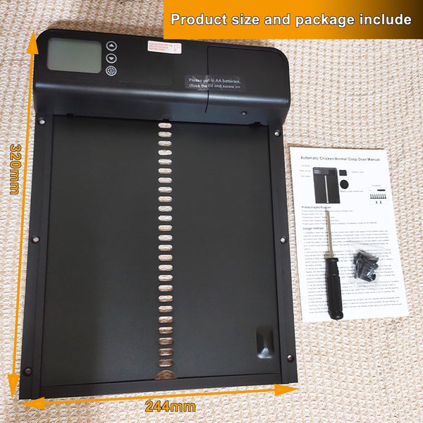 Carla Home Automatic Chicken Coop Door With Timer And Lcd Screen Anti Pinch Safety Easy Battery Operation Weatherproof For Outdoor Coops Small Animal