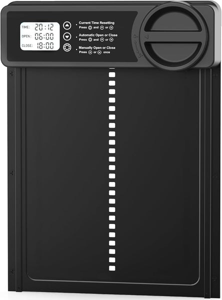 Carla Home Automatic Chicken Coop Door Opener With Timer Control Anti Pinch Protection Lcd Display And Battery Powered For Backyard Chickens Small Ani