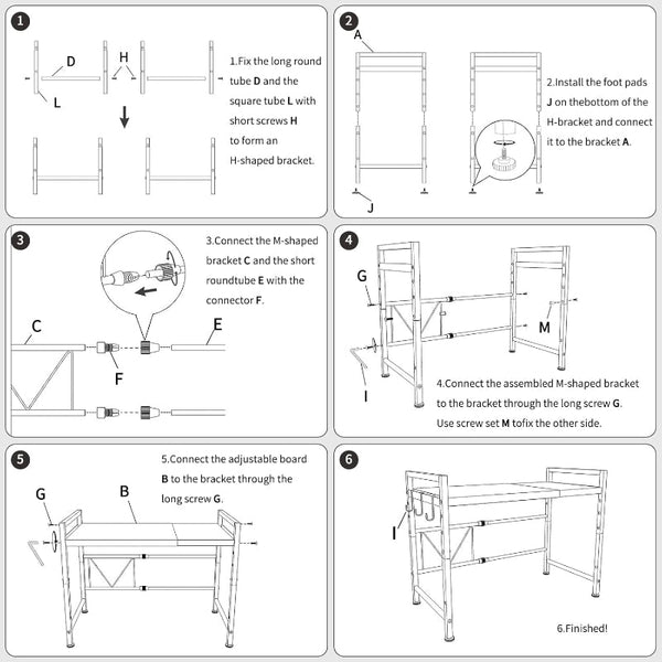 Carla Home 2 Tier Microwave Oven Rack With Adjustable Metal Kitchen Shelf Stand For Countertop Storage And 6 Hooks Utensils (White) Tool Shelving & Ra