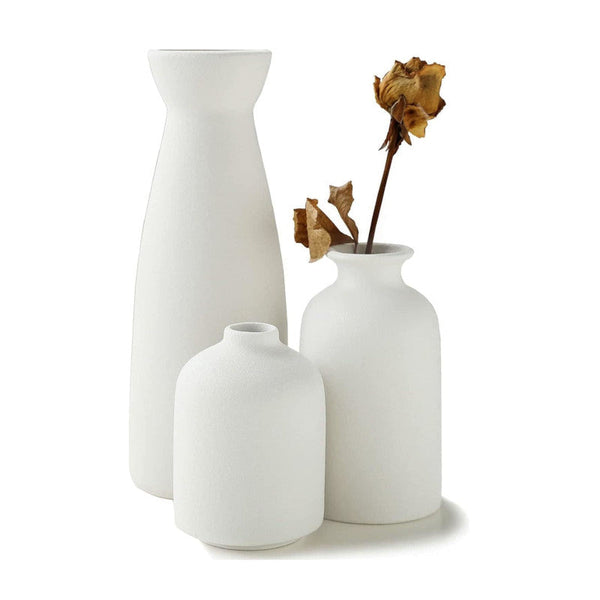 Ceramic Set Of 3 Modern White For Home Dcor Vases