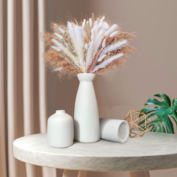 Ceramic Set Of 3 Modern White For Home Dcor Vases