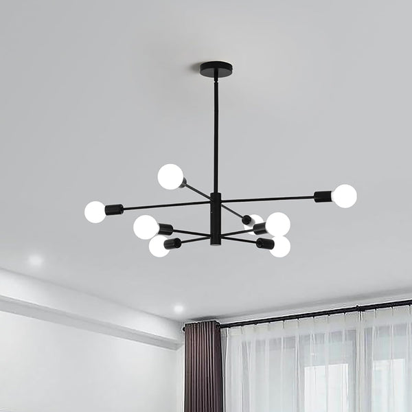 Modern Sputnik Chandelier 8 Light Black Chandeliers & Ceiling Fixtures