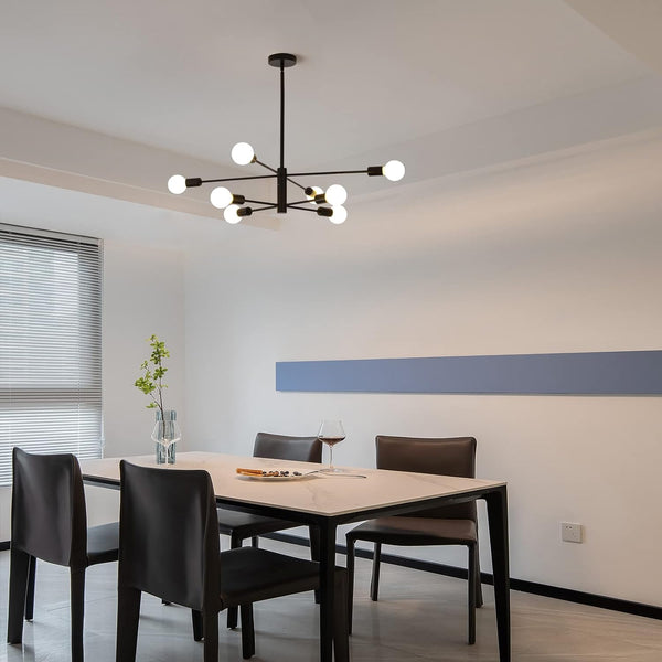 Modern Sputnik Chandelier 8 Light Black Chandeliers & Ceiling Fixtures