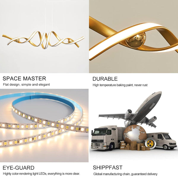 Modern Led Ceiling Chandelier 75W Smart Lamp (Golden Pendent Light) Chandeliers & Ceiling Fixtures