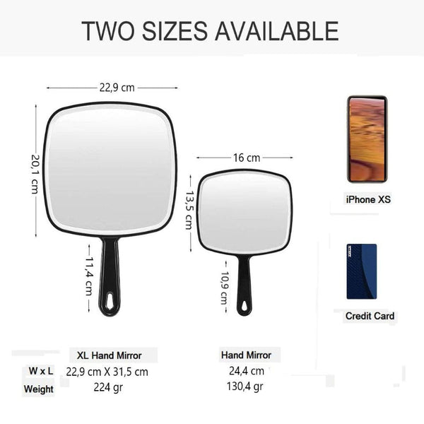 Extra Large Black Handheld Mirror With Handle (315 X 23 Cm) Mirrors