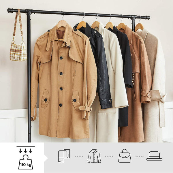 Industrial Clothing Rack Wheels Double Rod Garment Racks