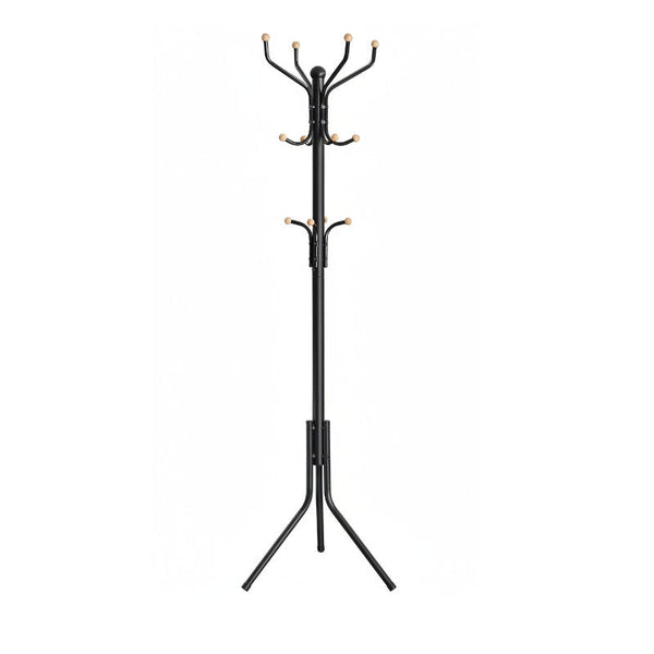Metal Coat Rack Stand Hat Hanger Black 182Cm Racks & Hooks