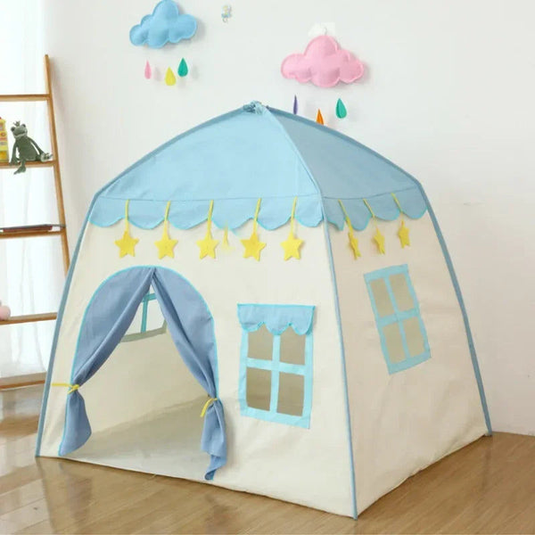 130Cm Kids Castle Tent Large Blue Play Tents