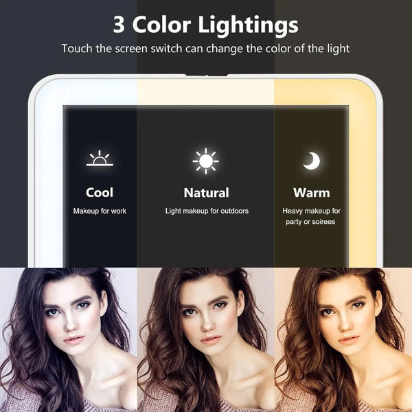 Led Travel Makeup Mirror 3 Light Modes Usb Makeup Mirrors