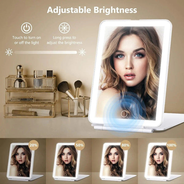 Led Travel Makeup Mirror 3 Light Modes Usb Makeup Mirrors