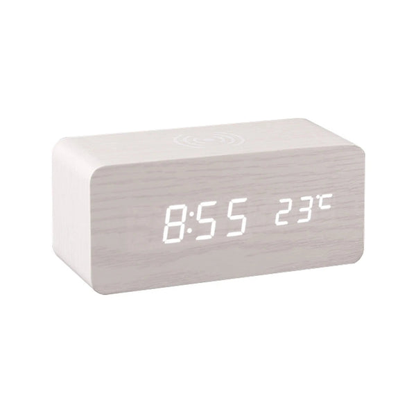 Led Desk Clock With Qi Charger Desk Clocks