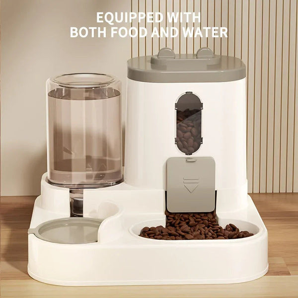 2 In 1 Automatic Cat Food & Water Dispenser Dishes Feeders & Fountains
