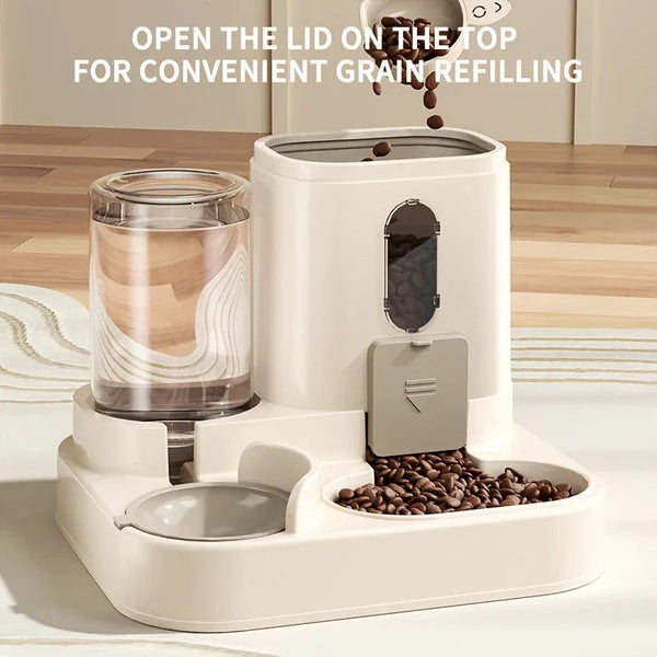 2 In 1 Automatic Cat Food & Water Dispenser Dishes Feeders & Fountains