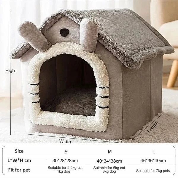 Soft Indoor Dog House & Bed Washable Grey Pet Beds