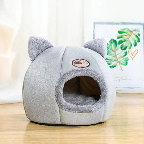 2024 Cat House Bed Soft Washable Grey 36Cm Pet Beds