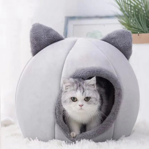 2024 Cat House Bed Soft Washable Grey 36Cm Pet Beds