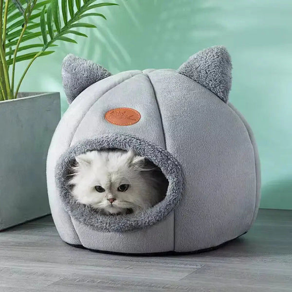 2024 Cat House Bed Soft Washable Grey 36Cm Pet Beds