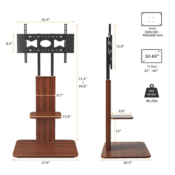 Wood Tv Stand For 32 65 Inch Lcd Led Tv Stands & Mounts