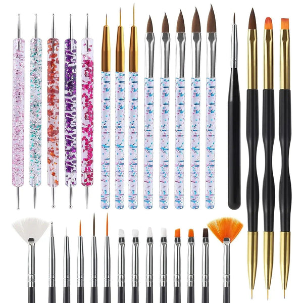 31Pcs Nail Art Brushes And Dotting Tools Nail Art Tools