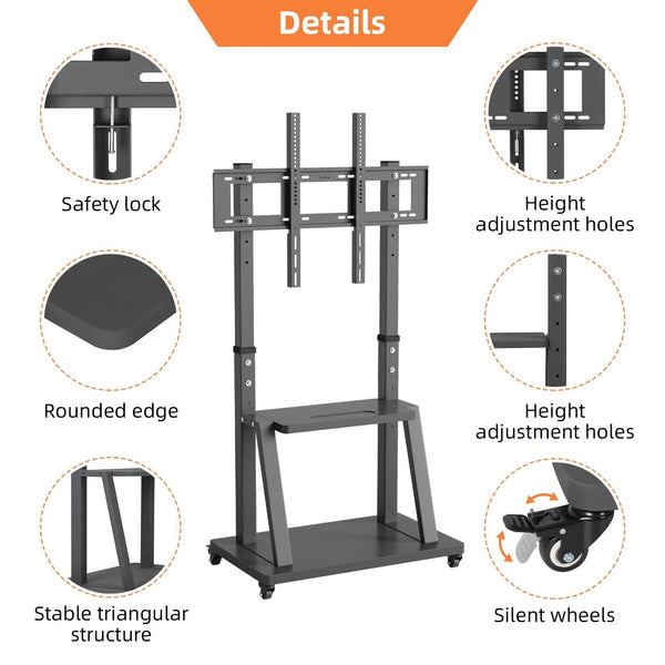 Heavy Duty Mobile Tv Cart Stand Tv Stands & Mounts