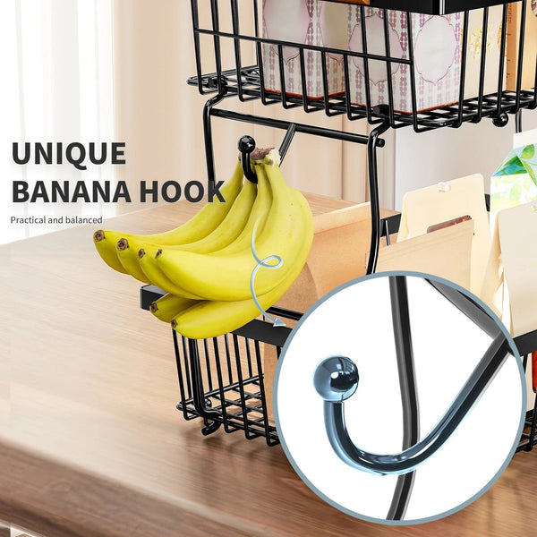 2 Tier Metal Fruit Vegetable Storage Basket Storage Bins & Baskets