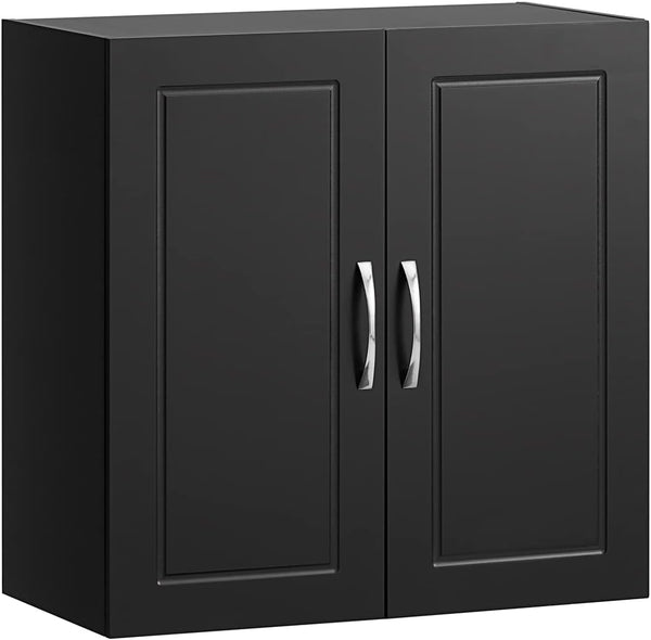 Wall Storage Cabinet Double Doors Black Cabinets & Cupboards