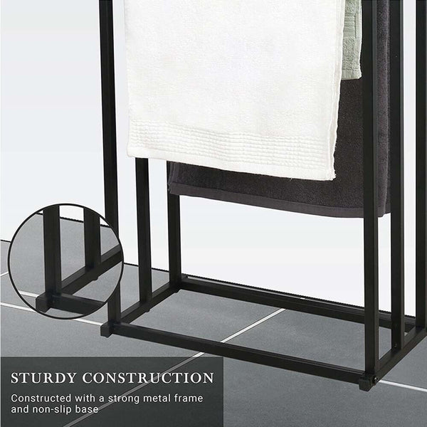 Metal Free Standing Towel Rack 3 Tier Bathroom Rail Shelf Dryer Towel Racks