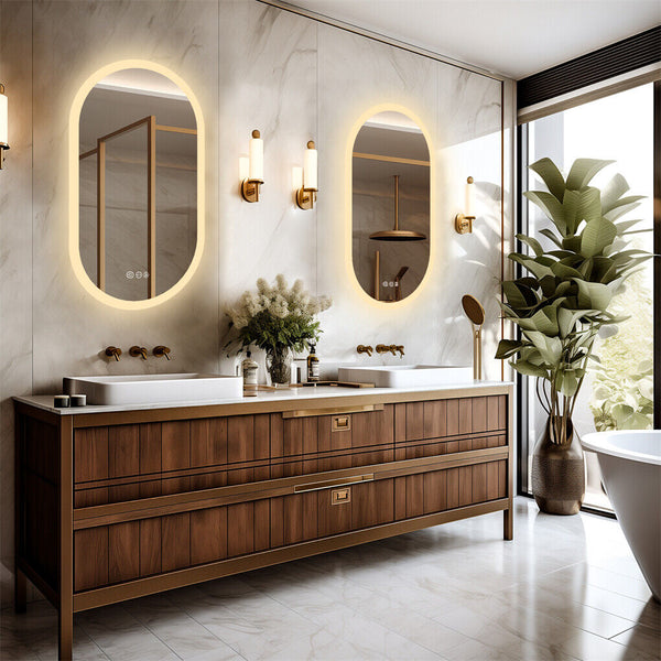 1000X500mm Led Bathroom Mirror Oval Anti Fog Dimmable Wall Mount Mirrors