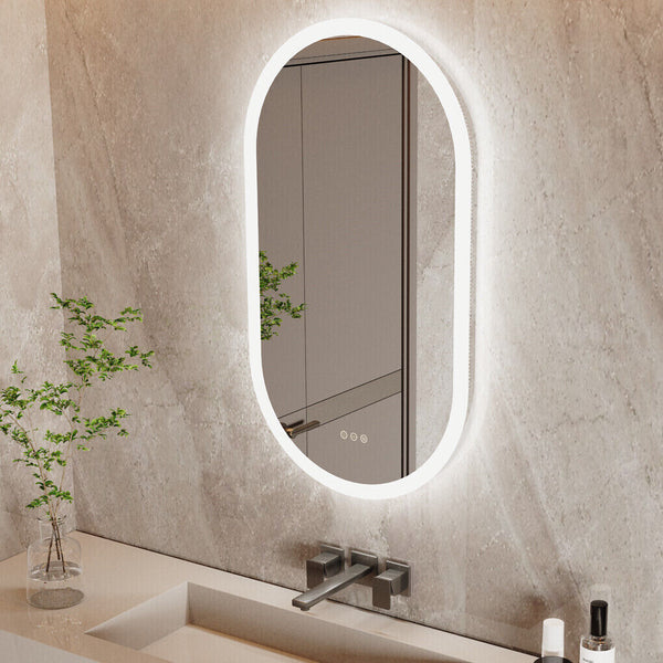 120X60cm Led Bathroom Mirror Oval Anti Fog Dimmable Wall Mount Mirrors