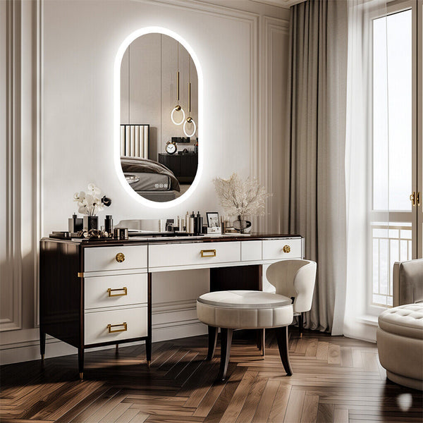 120X60cm Led Bathroom Mirror Oval Anti Fog Dimmable Wall Mount Mirrors